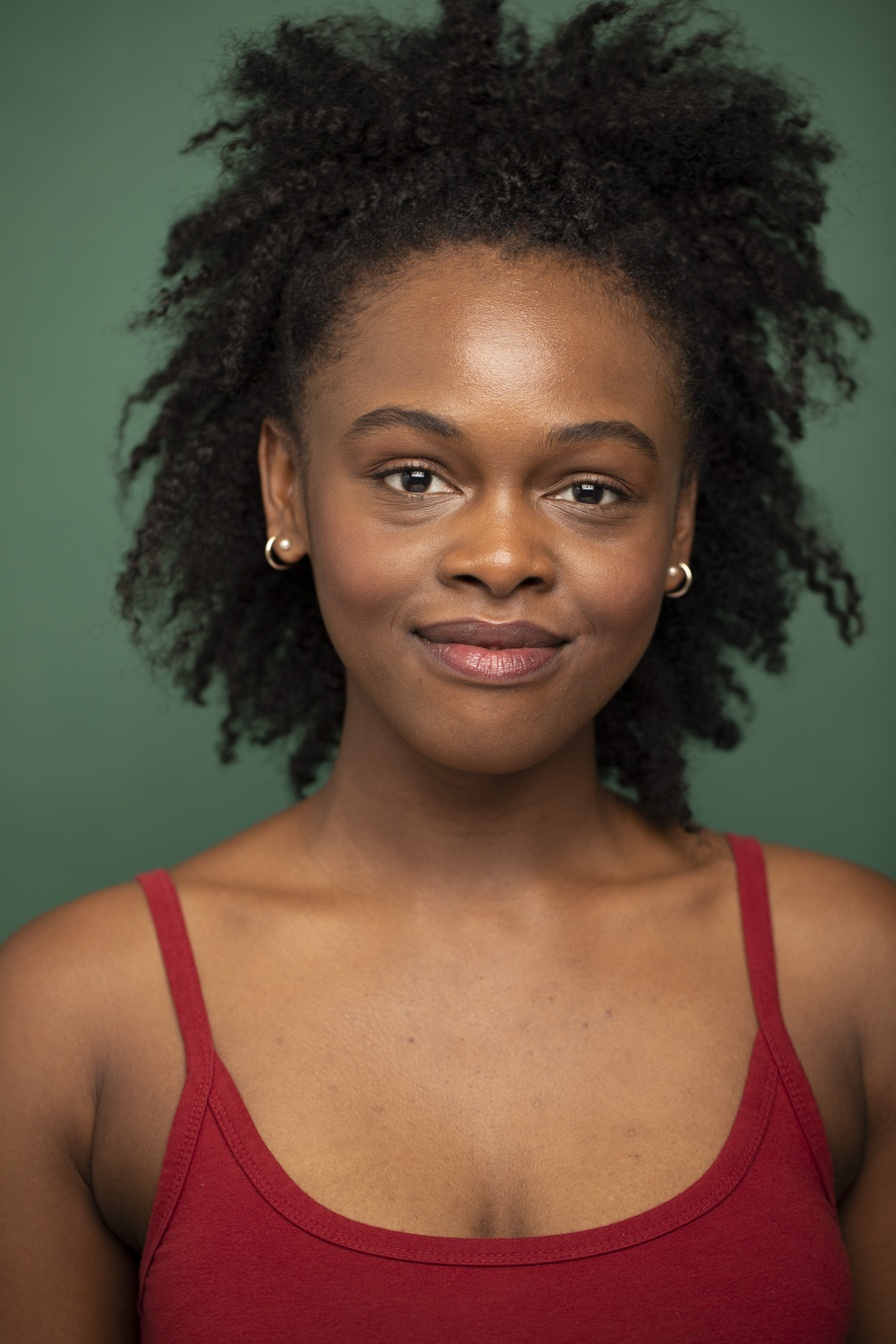 green background headshot
